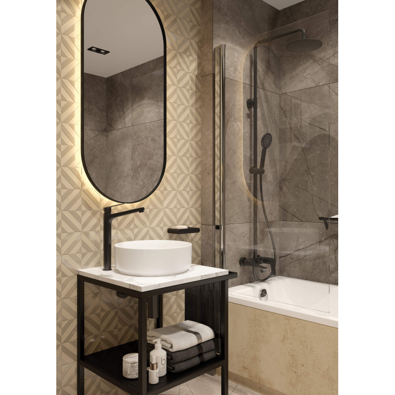 Elegancka Konsola Łazienkowa Premium 57x50 cm - Nero Mat, Regulowana i Odwracalna