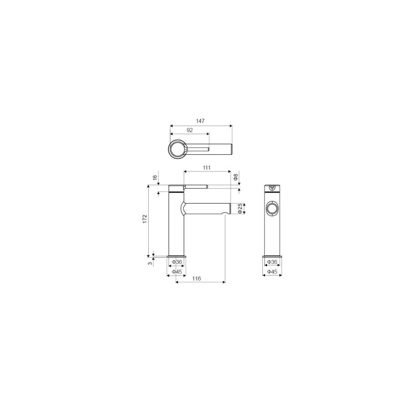 Excellent PI bateria umywalkowa stojąca  biały mat