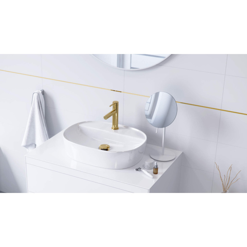 PI bateria umywalkowa stojąca, złoty połysk