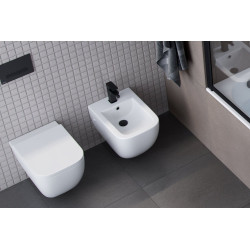 Korek klik-klak umywalkowo-bidetowy, ceramiczny czarny mat