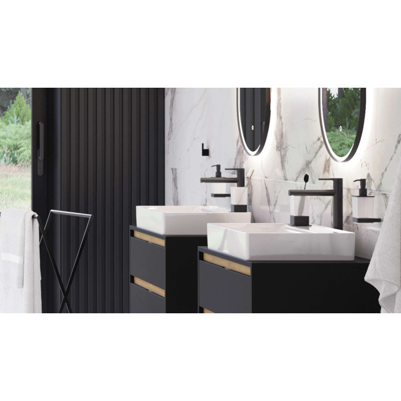 Excellent PI bateria umywalkowa stojąca wysoka  czarny mat