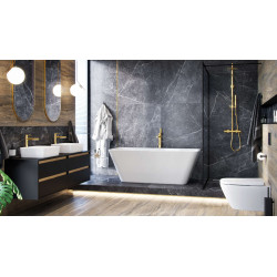 Excellent PI bateria umywalkowa stojąca wysoka  złoty połysk