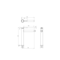 Excellent PI bateria umywalkowa stojąca wysoka  złoty połysk