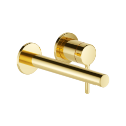 PI bateria umywalkowa podtynkowa komplet, złoty połysk