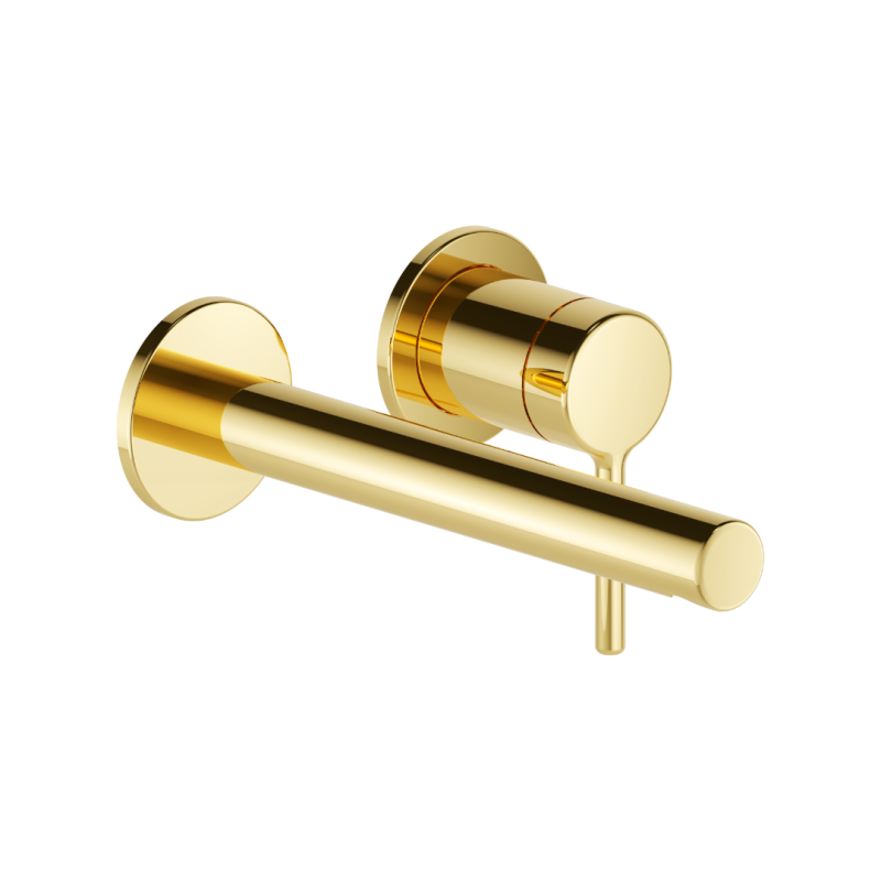 PI bateria umywalkowa podtynkowa komplet, złoty połysk