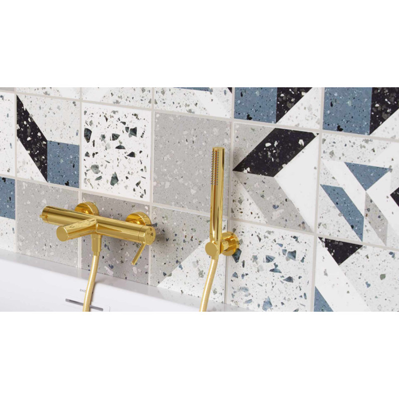 Loka zestaw prysznicowy punktowy, złoty połysk