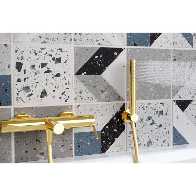 Loka zestaw prysznicowy punktowy, złoty połysk