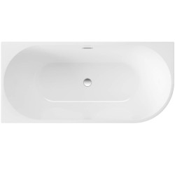 Luksusowa wanna akrylowa lewa 170 cm - stylowa wolnostojąca przyścienna biel