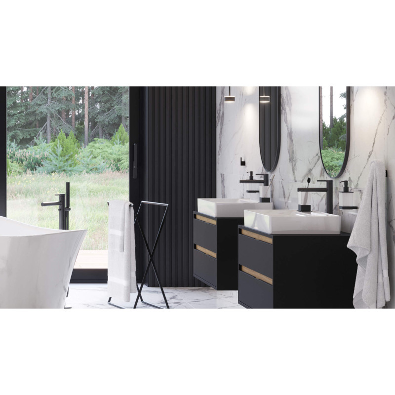 Excellent PI bateria wannowa wolnostojąca  czarny mat