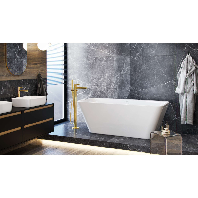 PI bateria wannowa wolnostojąca,  złoty połysk