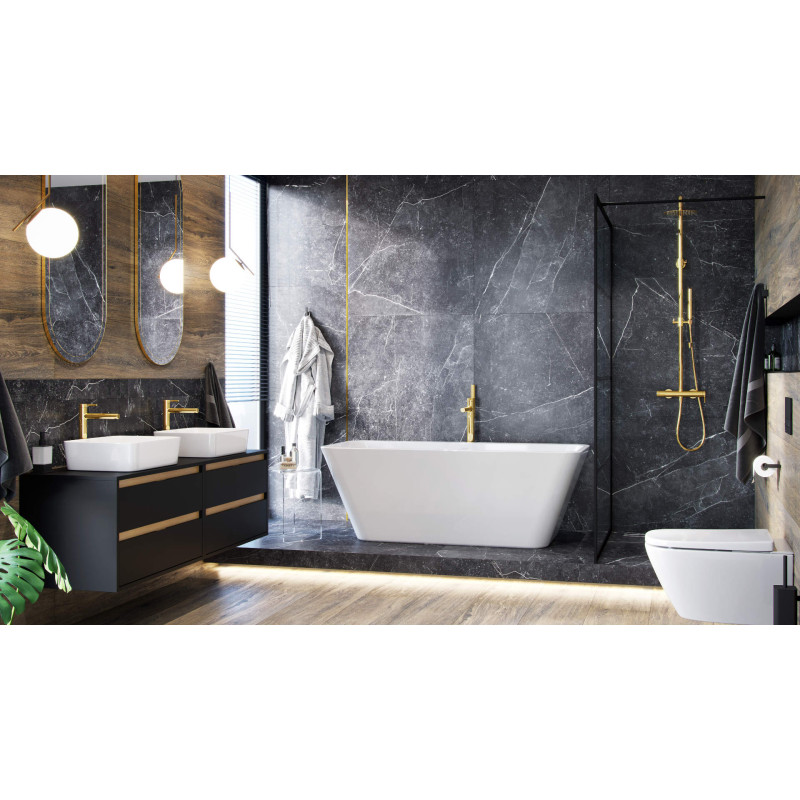 PI bateria wannowa wolnostojąca,  złoty połysk