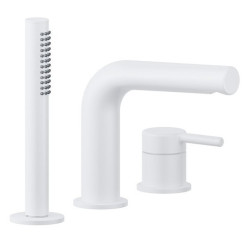 Biała Bateria Wannowa AREX – Luksusowa Trzyotworowa Armatura dla Nowoczesnych Łazienek