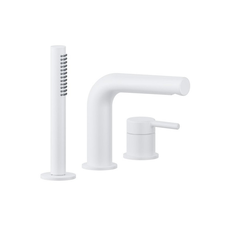 Biała Bateria Wannowa AREX – Luksusowa Trzyotworowa Armatura dla Nowoczesnych Łazienek