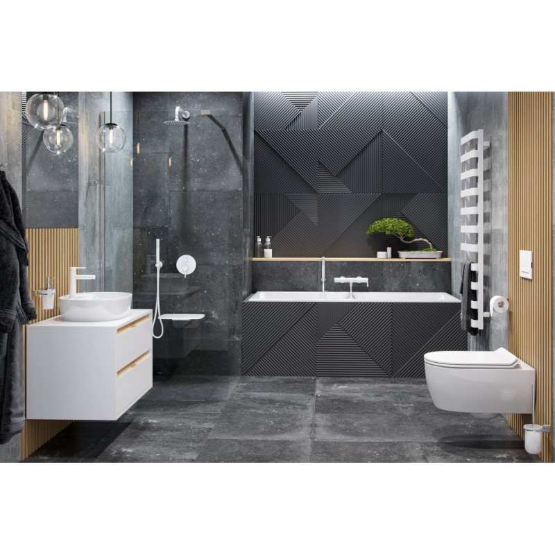 Biała Bateria Wannowa AREX – Luksusowa Trzyotworowa Armatura dla Nowoczesnych Łazienek