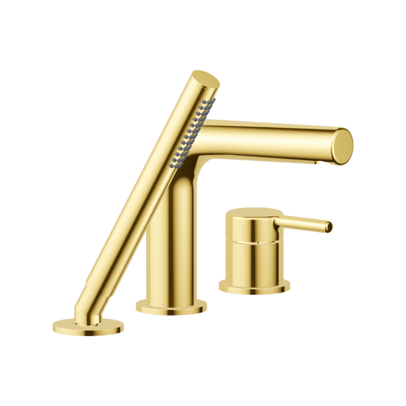 PI bateria wannowa 3 otworowa, złoty połysk