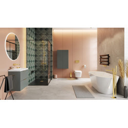 PI zestaw prysznicowy ścienny z deszczownicą 20 cm, złoty połysk