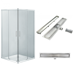 Kwadratowa Kabina Prysznicowa Nevada 90 cm z Odpływem Liniowym 80 cm - Nowoczesny Design