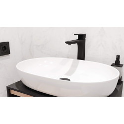 Keria bateria umywalkowa stojąca wysoka, czarny mat