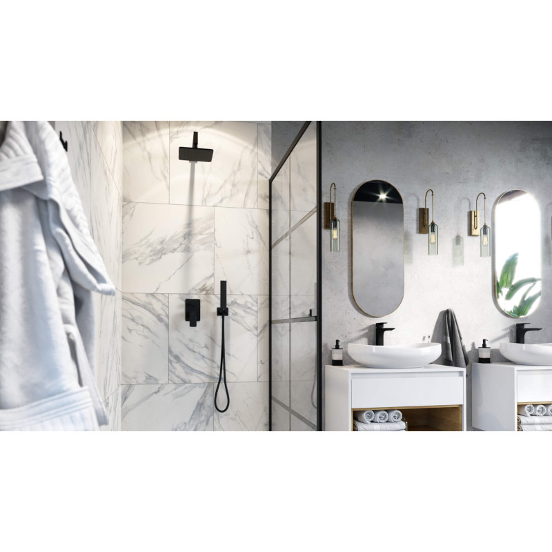 Excellent Keria bateria umywalkowa stojąca wysoka  czarny mat