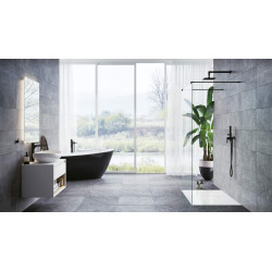 Keria bateria umywalkowa stojąca wysoka, czarny mat