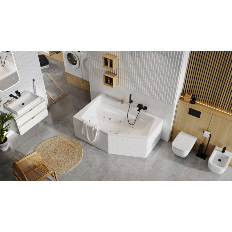 Keria bateria umywalkowa podtynkowa  komplet, czarny mat