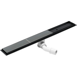 Odwodnienie LUX 90 cm Nero - Stal Nierdzewna, 10 lat gwarancji, Syfon 360° w zestawie!