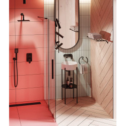 Odwodnienie LUX 90 cm Nero - Stal Nierdzewna, 10 lat gwarancji, Syfon 360° w zestawie!