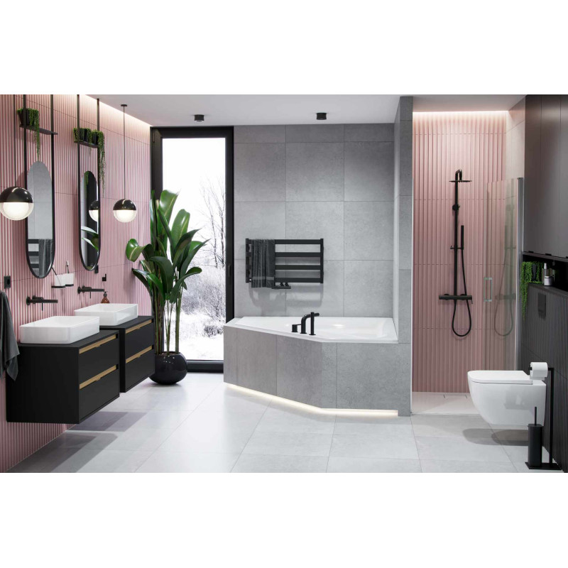 Meteor grzejnik łazienkowy wannowy 46x80 cm, czarny soft