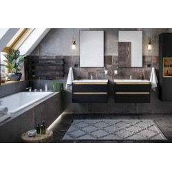 Meteor grzejnik łazienkowy wannowy 46x80 cm, czarny soft