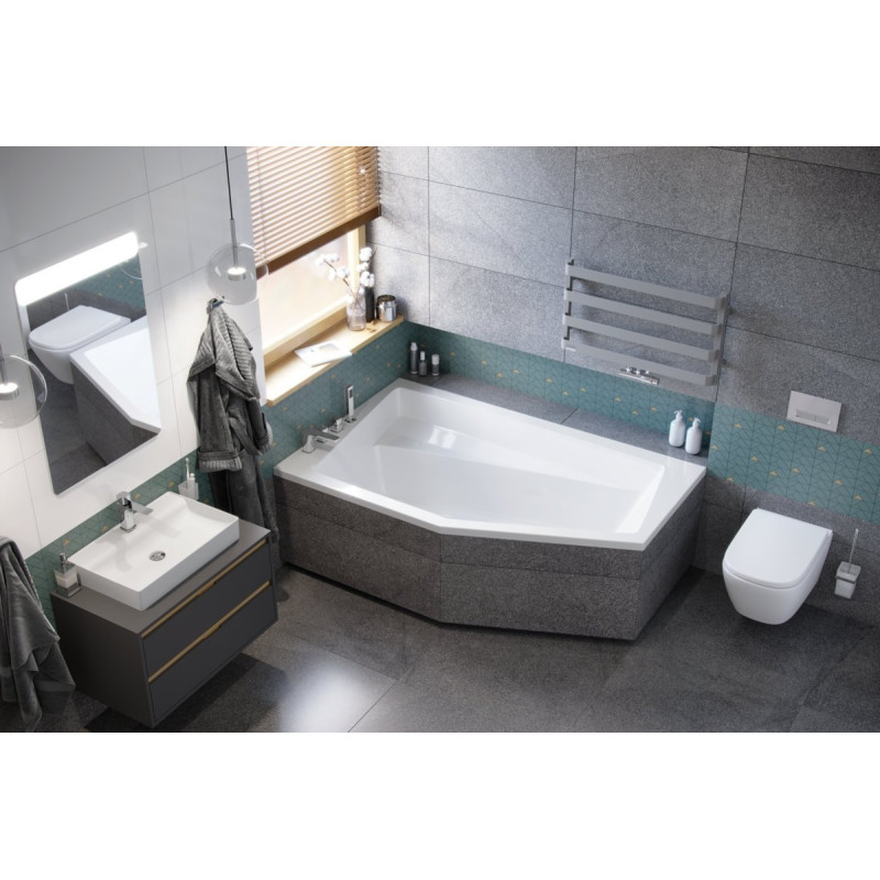 Meteor grzejnik łazienkowy wannowy 46x80 cm, szary metalik