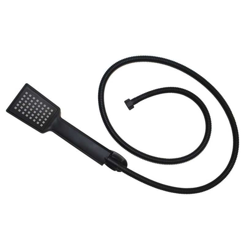 Zestaw Łazienkowy Paros: Elegancka Czarna Bateria i Natrysk