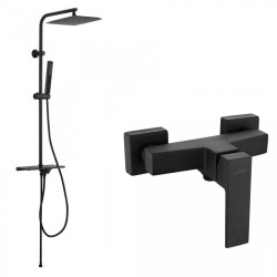Luksusowy Zestaw Prysznicowy Paros Czarny z Deszczownicą Svart