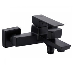 Elegancki Zestaw Łazienkowy Paros: Czarna Bateria Wannowa i Umywalkowa + Zestaw Prysznicowy