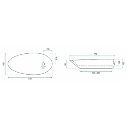 Wysokiej jakości umywalka Greta 75 cm - Nowoczesny design, Nablatowa
