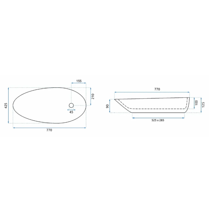 Wysokiej jakości umywalka Greta 75 cm - Nowoczesny design, Nablatowa