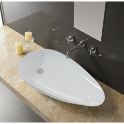 Wysokiej jakości umywalka Greta 75 cm - Nowoczesny design, Nablatowa