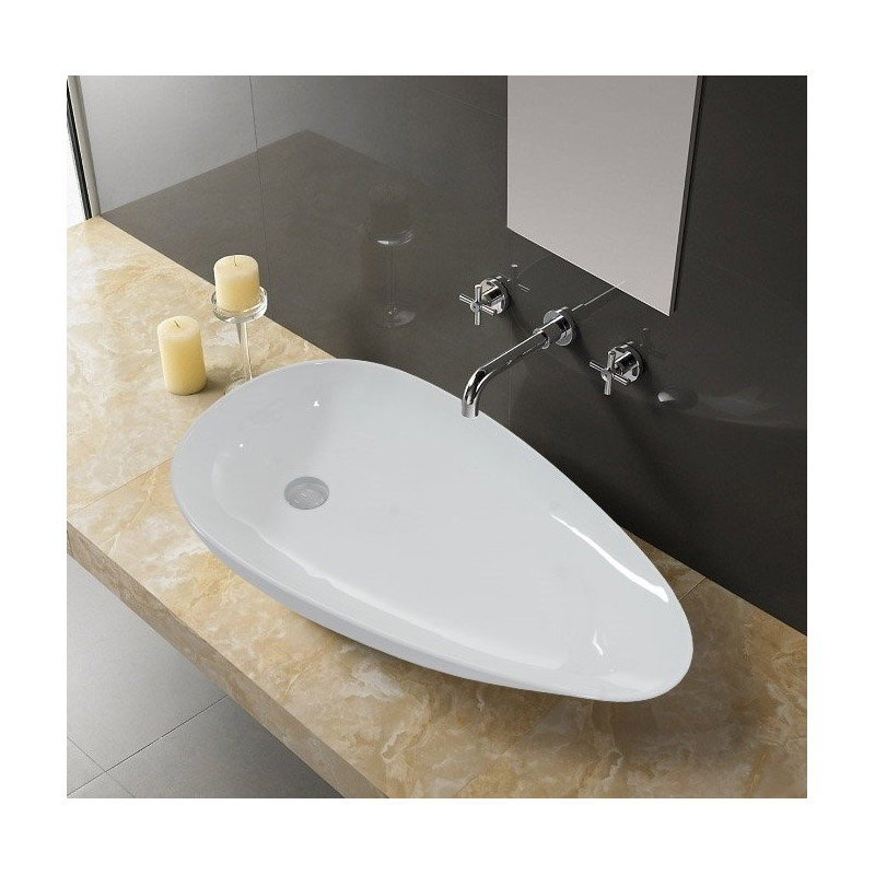 Wysokiej jakości umywalka Greta 75 cm - Nowoczesny design, Nablatowa