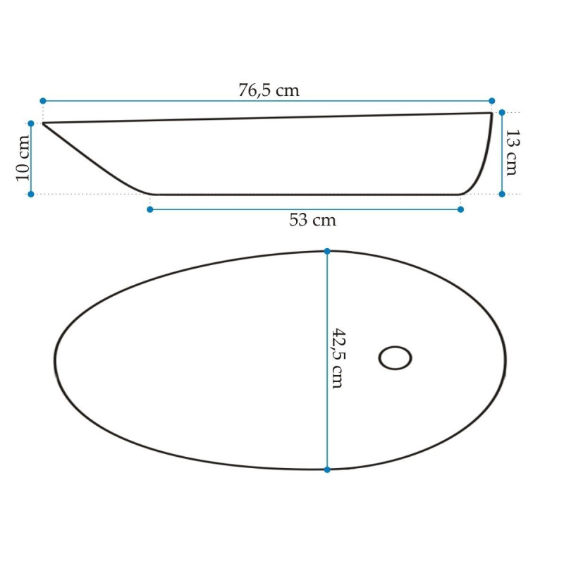 Wysokiej jakości umywalka Greta 75 cm - Nowoczesny design, Nablatowa