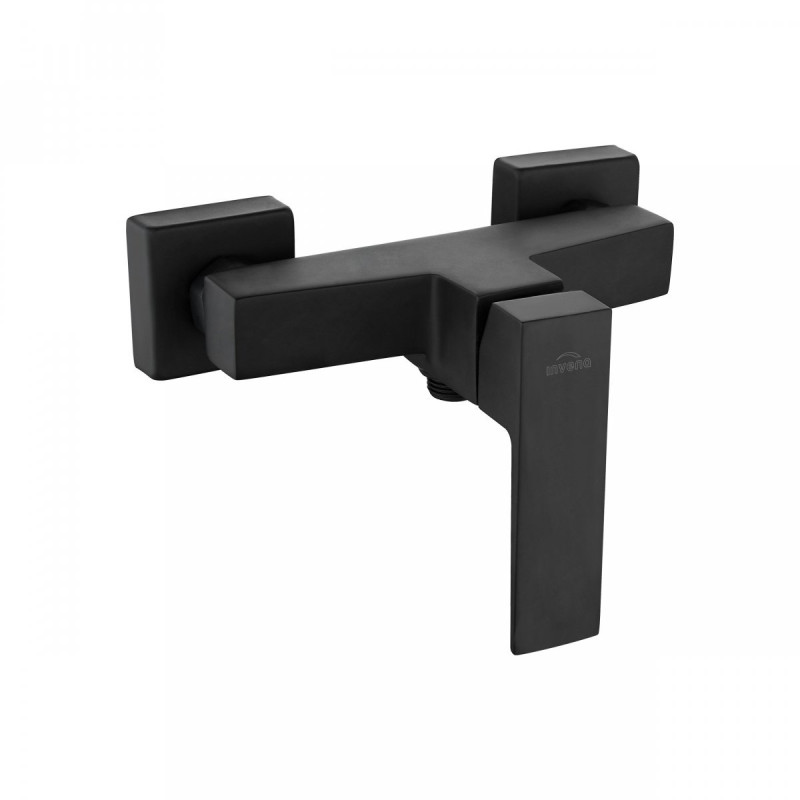 Elegancki Zestaw Łazienkowy Paros: Bateria Czarna + Natrysk Dark z Drążkiem