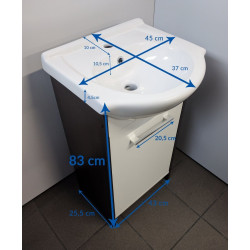 Elegancki Zestaw Łazienkowy ASTOR IGA WENGE 45cm - Szafka z Umywalką