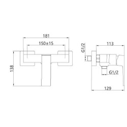 Zestaw Elegancja: Czarna Bateria Paros i Zestaw Natryskowy Patras z Drążkiem
