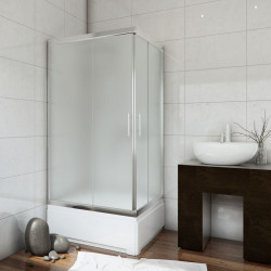 Stylowa Kabina Sigma 90x90 - Kwadratowa, Niska, Chromowane Wykończenie, Szkło Chinchilla