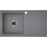Granitowy Zlewozmywak 1-komorowy + Nowoczesna Bateria, Szary 76x44 ZQZBS113