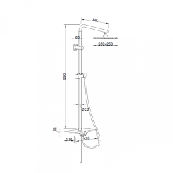 Zestaw Paros: Bateria Natryskowa i Umywalkowa w Czarnej Odsłonie + Deszczownica Svart