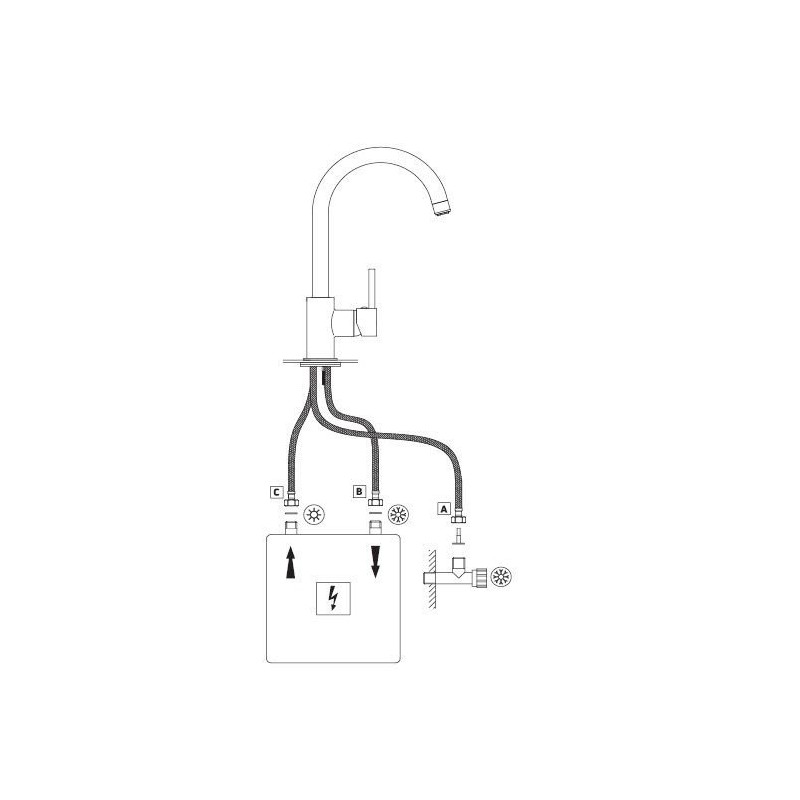 Stylowa bateria zlewozmywakowa niskociśnieniowa z chromowaną wylewką U model BEZ_062H