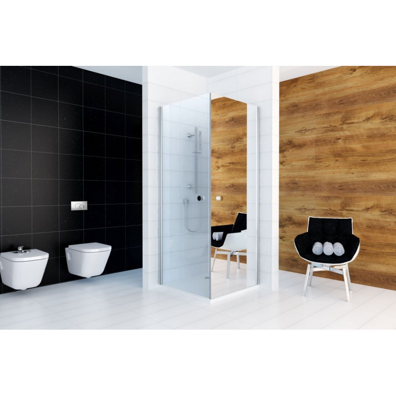Elegancka Kabina Prysznicowa 90x90 z Lustrem i Chromowanym Wykończeniem