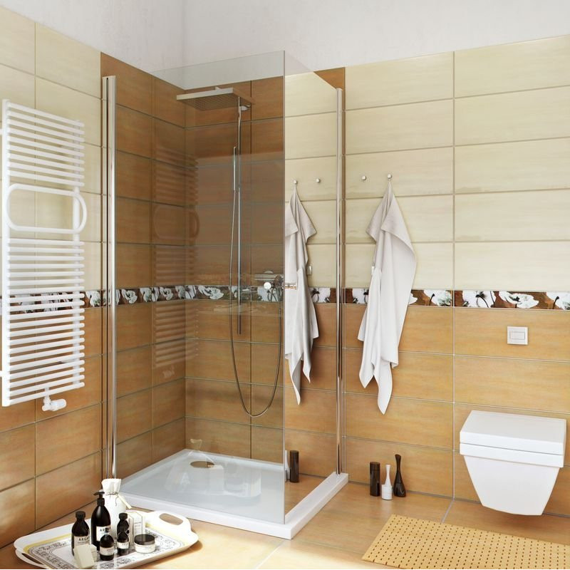 Elegancka Kabina Prysznicowa 90x90 z Lustrem i Chromowanym Wykończeniem