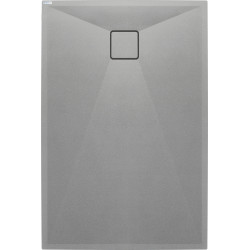 Elegancki Brodzik Granitowy 90x70 cm - Szary Metalik, Prostokątny, Nowoczesny Design