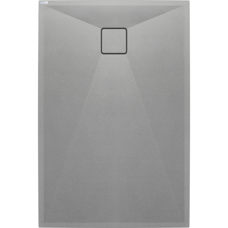 Elegancki Brodzik Granitowy 90x70 cm - Szary Metalik, Prostokątny, Nowoczesny Design