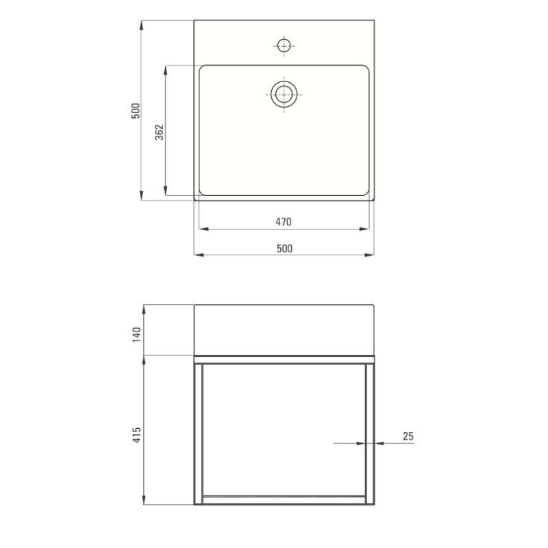 Elegancka Umywalka Temisto 50x50 z Wiszącą Konsolą - Styl i Funkcjonalność w Twojej Łazience